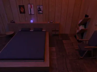 Modern bedroom Free 3D model