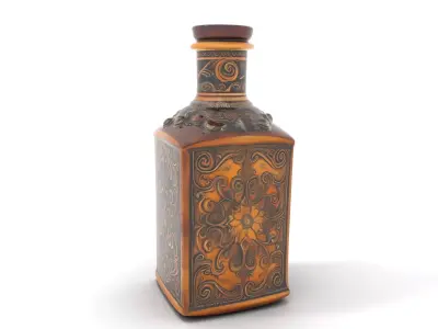 Ornate Decorative Bottle Model Pack Low-poly 3D model