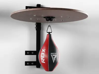 Boxing bag and gloves set from ROX Low-poly 3D model