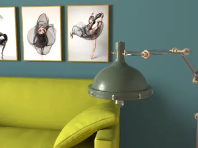 Modern Simple corner room 3d model 3D model