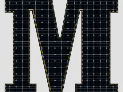 Solar Panel Letter - M 3D model