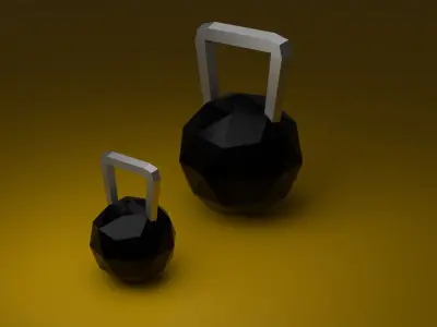 Miniature gym set Free low-poly 3D model