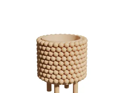 Wooden Bead Planter 3D model