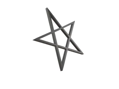 Inverted Pentagram Symbol v1 001 Low-poly 3D model
