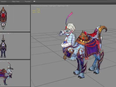 Cartoon white camel mount Low-poly 3D model