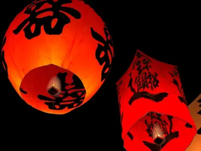 Chinese sky lantern 3D model