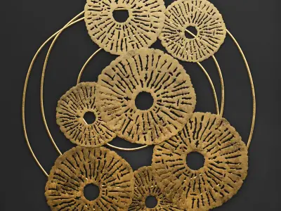 Gold Wall art Sculpture 3D model