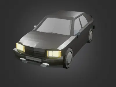  e190 W201 low-poly car game-ready Low-poly 3D model