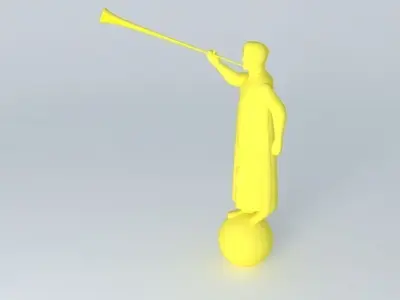 Angel figure holding trumpet Free 3D model