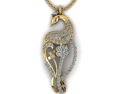 Peacock Pendant 3D print model