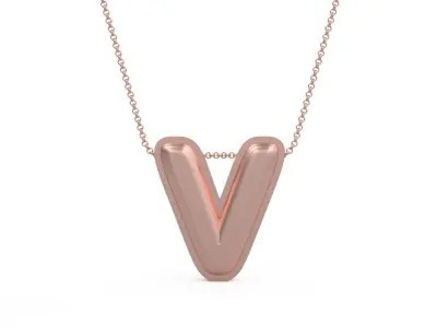 Model 1205 V Initial Letters Charm Balloon 20mm 3D print model