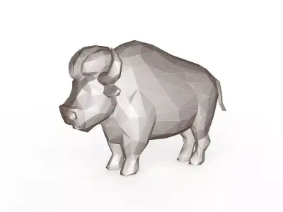 Bull Low Poly  Low-poly 3D model