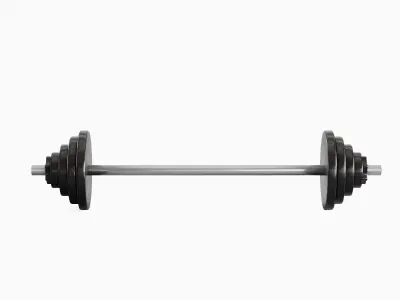 Iron Barbell Set 3D model