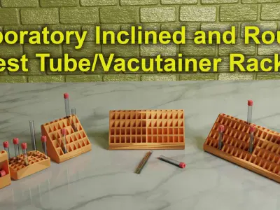 3D Print Ready Laboratory Inclined and Round Test Tube Racks  3D print model