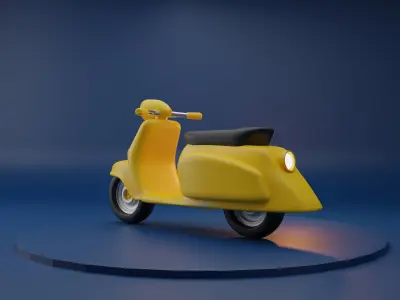 Scooter Cartoon  3D model Low-poly 3D model