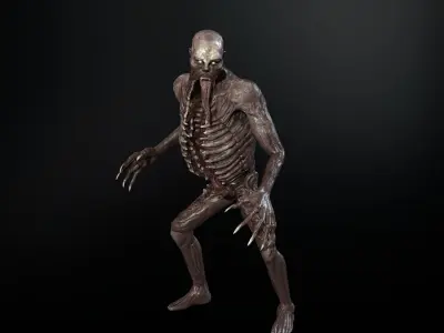 Necromutant3 zombie running Low-poly 3D model