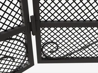 Folding Fireplace Screen 3-Panel 3D model