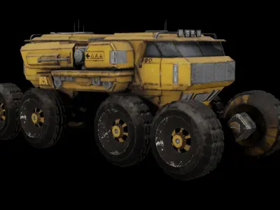 Space Rover 3D model Low-poly 3D model