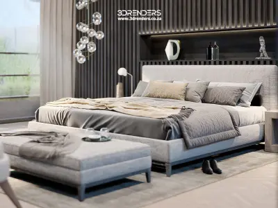 Corona - C4D Scene files - Luxury Bedroom Apartment Interior 3D model
