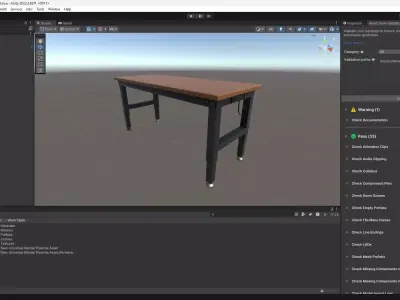 Workshop Table 3D Model - Game-Ready Low-poly 3D model