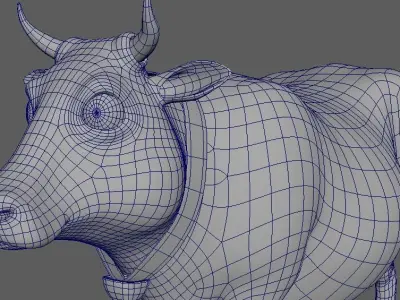 Cartoon Cow Character 3D Model Low-poly 3D model