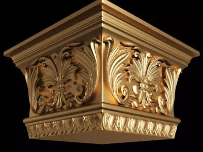 Carved Capital 0502 Low-poly 3D model