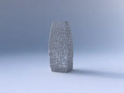 Vase arc rectangle with dense twisted organic lattice 3D print model