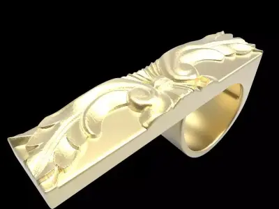 adjustable ring with engraving 2 3D print model