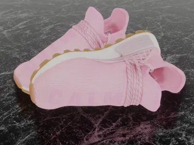 PHARRELL WILLIAMS X ADIDAS NMD HU 3D SHOES  Low-poly 3D model