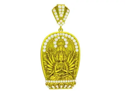 Luxury Guan Yin Buddha Pendant Jewelry 559 3D print model