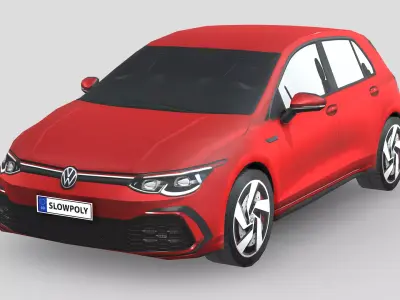 Volkswagen Golf GTI 2020 Low-poly 3D model