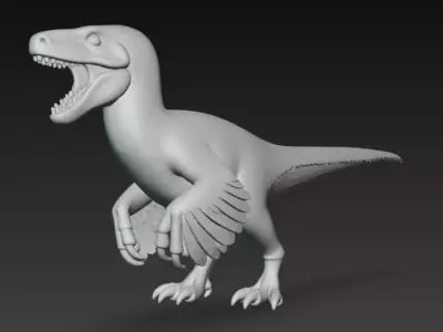 Velociraptor 3D Model High Quality Dinosaur Creature Low-poly 3D model