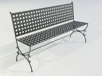 Wrought Iron Bench 3D model
