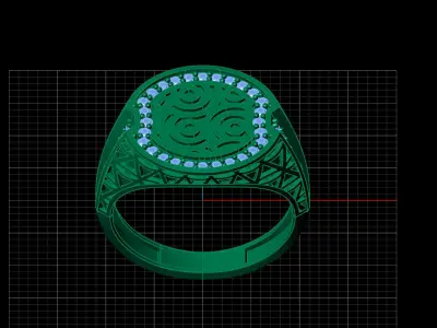 Print Ready STL 3DM  Gents Rings Diamond Men Ring  3D print model 222