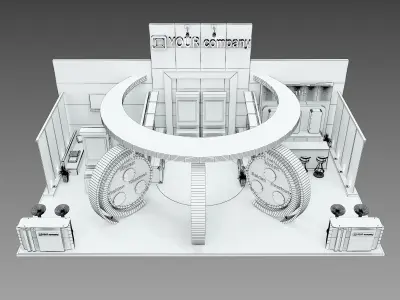 Booth Exhibition Stand a512  3D model