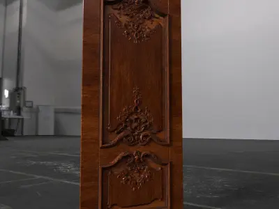 Doors decorated with carvings 3D print model