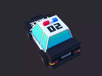 Low Poly Cartoon Police Car 3D model