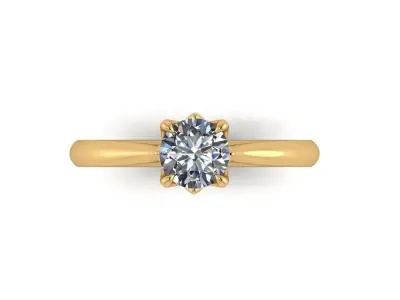 Solitaire Diamond Fashion Ring R5 3D print model