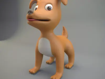 Cartoon Dog Low-poly 3D model