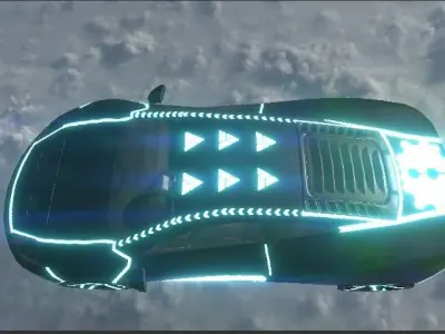 ferrari low poly futuristic car Low-poly 3D model