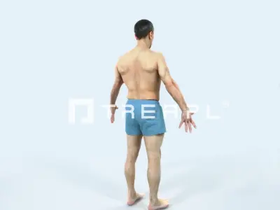 Fortitude F Animated Rigged Beach Sports Man Low-poly 3D model