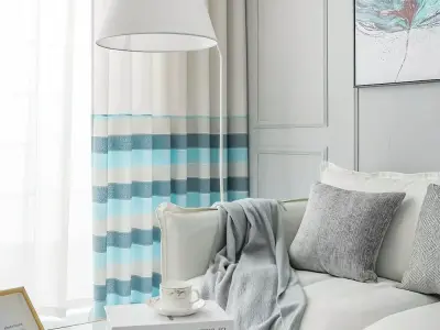 Riel Linen Style Curtain 3D model