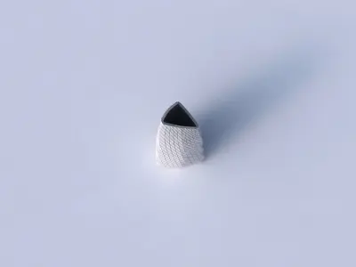 Vase tipped triangle with twisted diagonal grid plates 3D print model