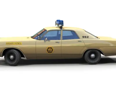 Dodge police patrol car  Low-poly 3D model