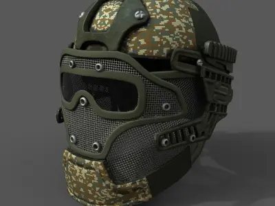 Helmet military combat soldier scifi fantasy human protection  Low-poly 3D model