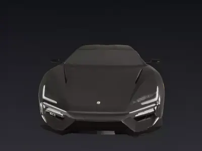 Matte Black Futuristic Concept Car 3D model