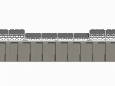 Legoblock hall with mobile roof 3D model