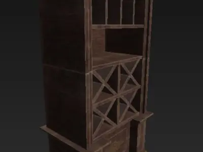 Roman Cabinet Wooden Low-poly 3D model