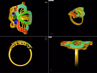 Fluttering Radiance Diamond Ring  3D print model