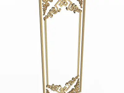 Boiserie Carved Decoration Panel 03 Low-poly 3D model